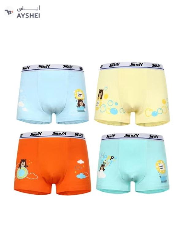 Babyqlo 4 Pack Happy Bear Printed Boxer Multicolour