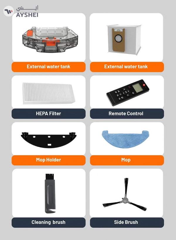 GEEPAS 2 In 1 Wet & Dry Robot Vacuum Cleaner | LDS Navigation, TUYA App Control | 4 Cleaning Modes 2600 mAh Battery & Auto Recharge | 4 Anti Drop Sensors, Remote Control, Brushless Motor | GRVC19058 19 W GRVC19058 black