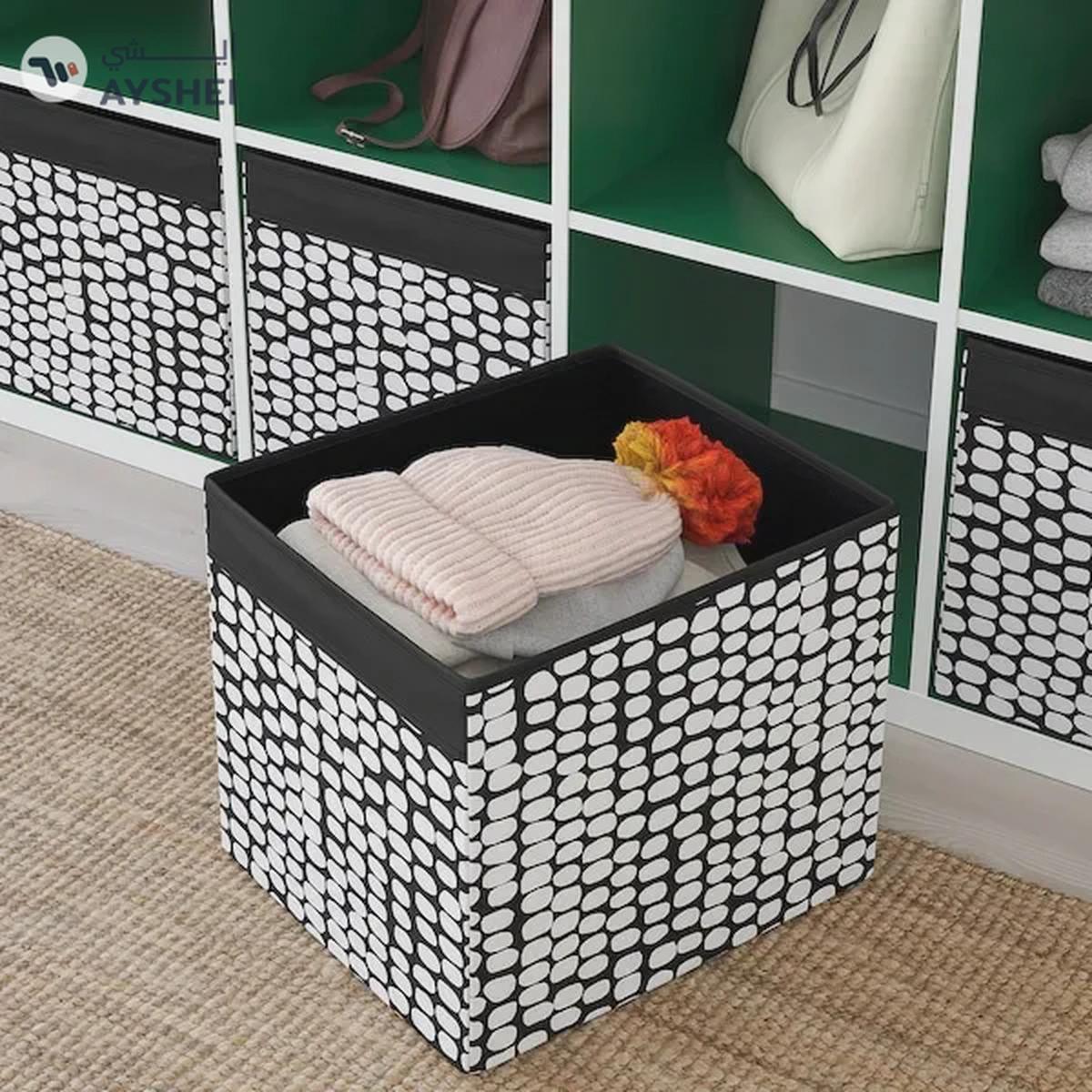 DRÖNA Storage Box - Black/White, 33x38x33 cm-1-1