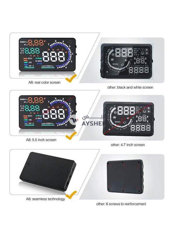 Generic HUD Head Up Display With OBD2 Interface Plug