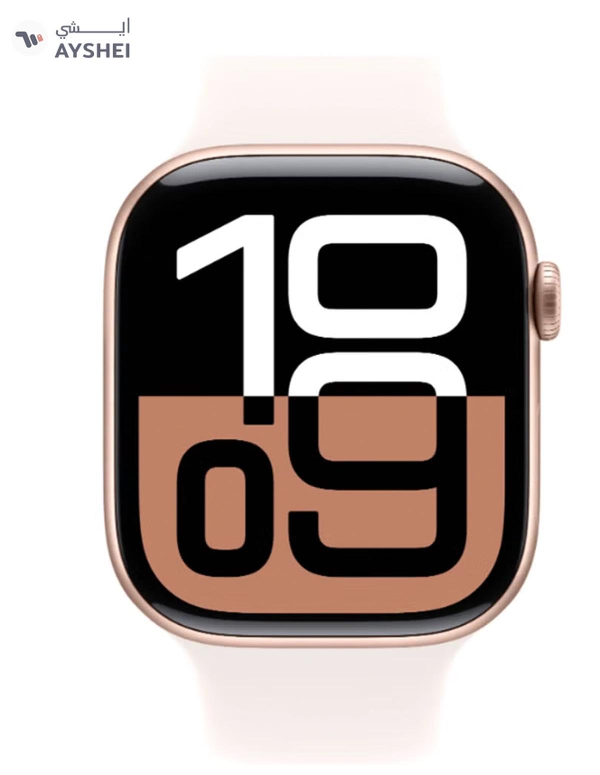 Apple Watch Series 10 GPS + Cellular 46mm Rose Gold Aluminium Case With Light Blush Sport Band-0-portrait