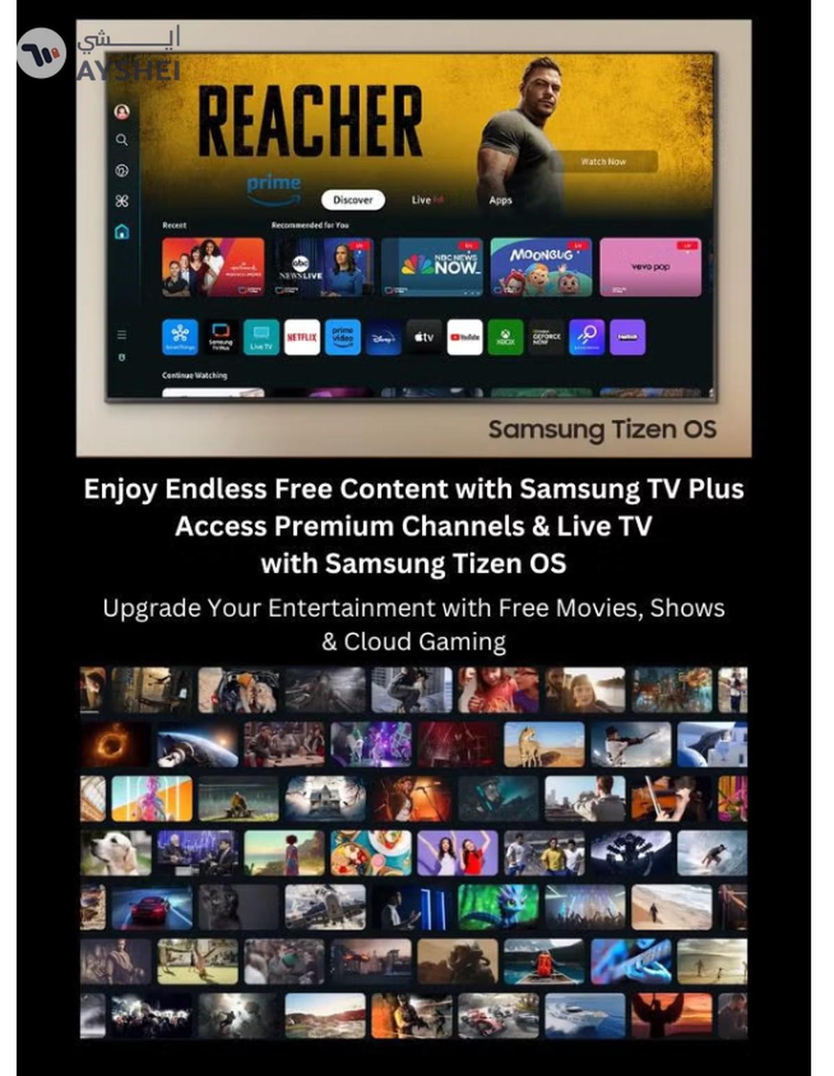 Samsung 50-Inch Crystal UHD DU7000 4K Tizen OS Smart TV with HDR 10+, PurColor, Knox Security With 2.0 Channel Soundbar 30W, HDMI ARC, Bluetooth, USB, MP3, FM Station 50DU7000+SOUNDBAR Black-5-5