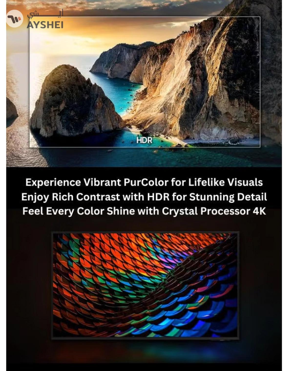 Samsung 50-Inch Crystal UHD DU7000 4K Tizen OS Smart TV with HDR 10+, PurColor, Knox Security With 2.0 Channel Soundbar 30W, HDMI ARC, Bluetooth, USB, MP3, FM Station 50DU7000+SOUNDBAR Black-4-4