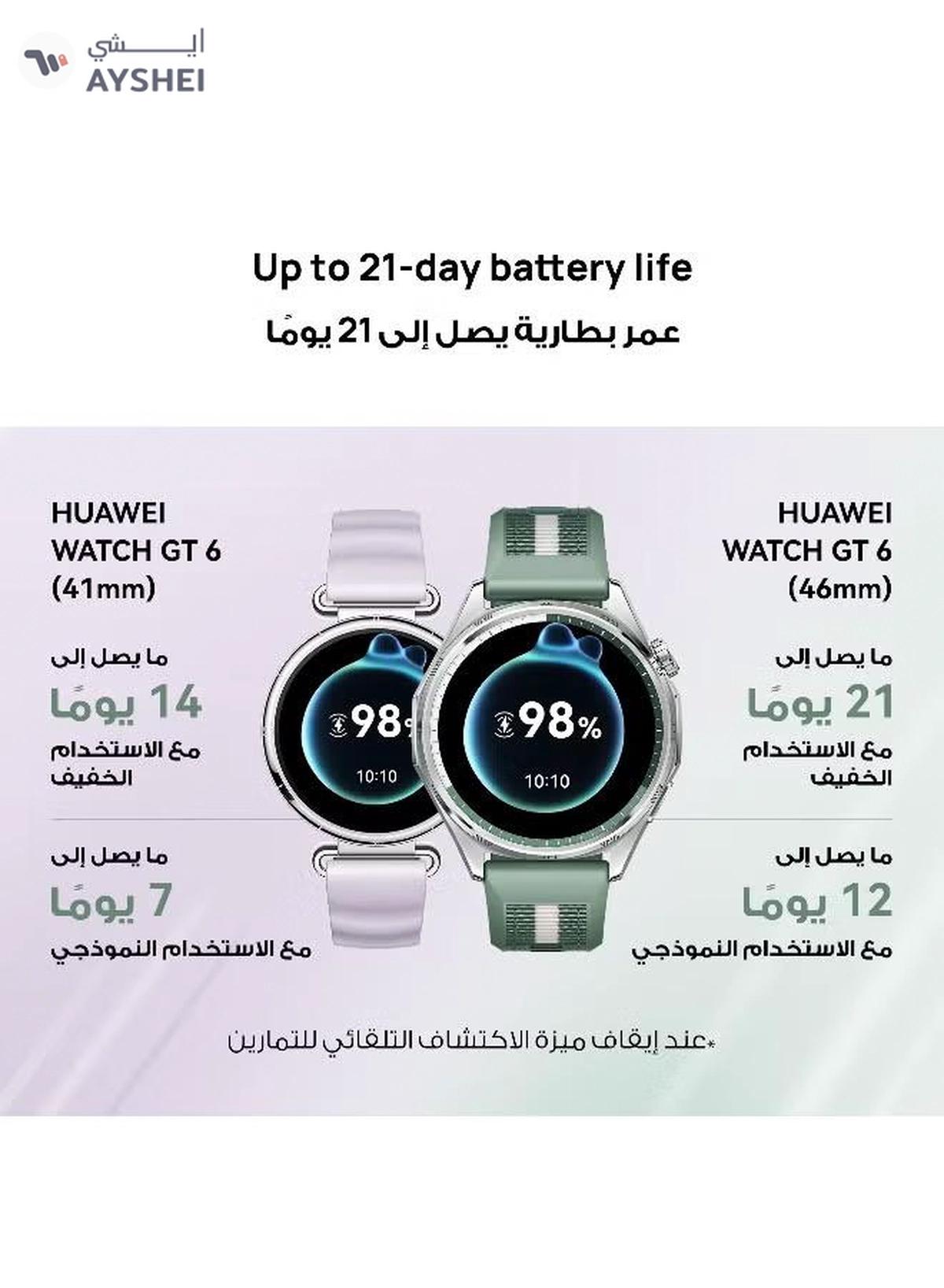 Huawei WATCH GT 6 46mm Smart Watch, 1.47'' Display, up to 21 days battery life, Compatible with iOS & Android-1-portrait