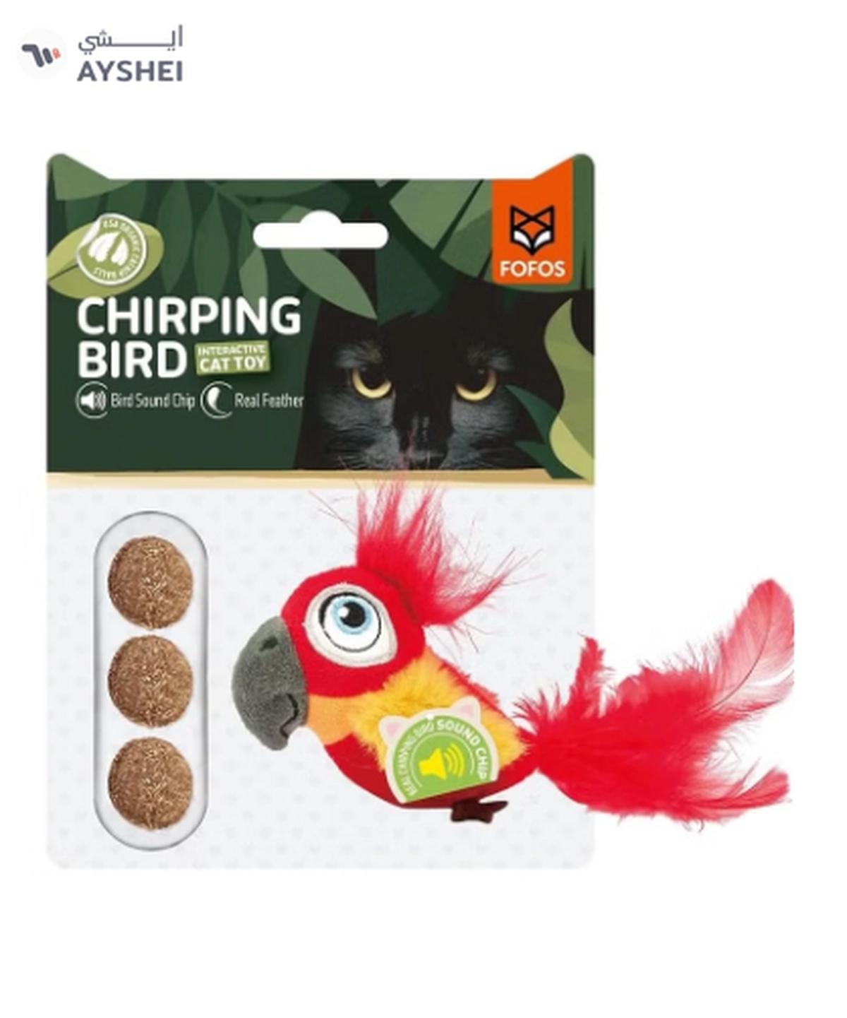 FOFOS Sound Chip Parrot with Catnip Balls Cat Toy-0-portrait