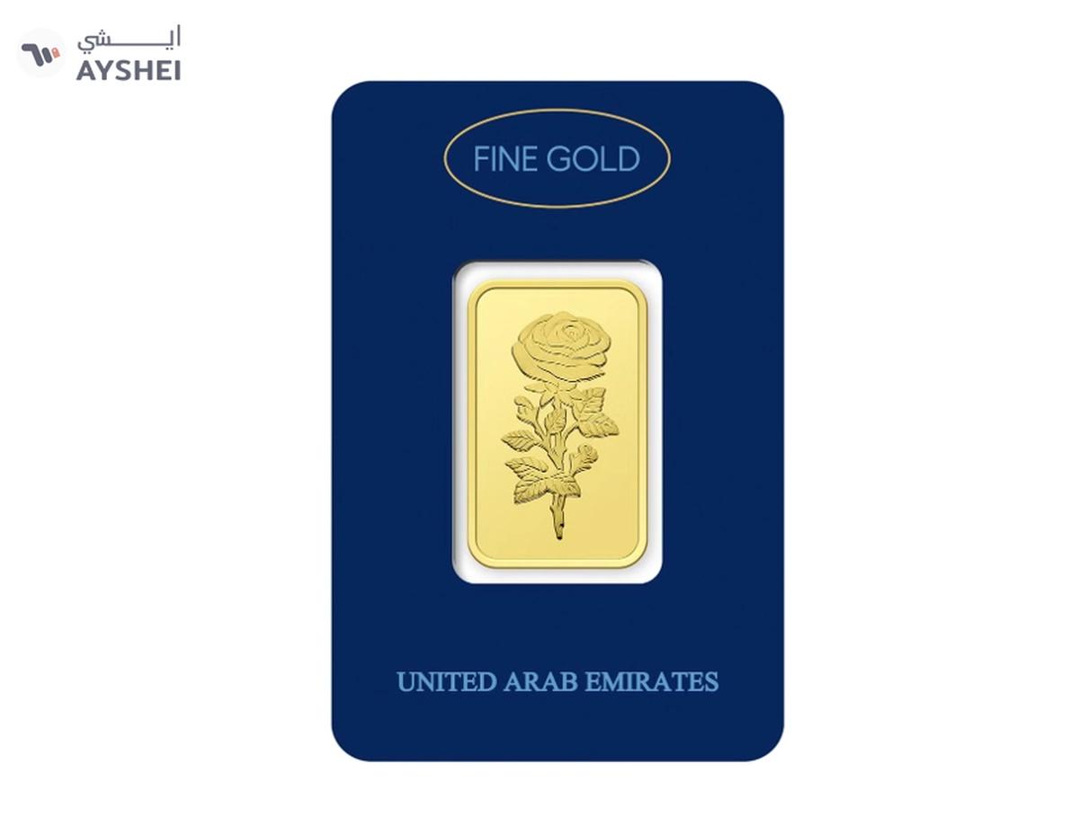 50g Pure 999.9 Fine Gold Bar 24KT Dubai with Flower Design - 50 Grams-0-landscape