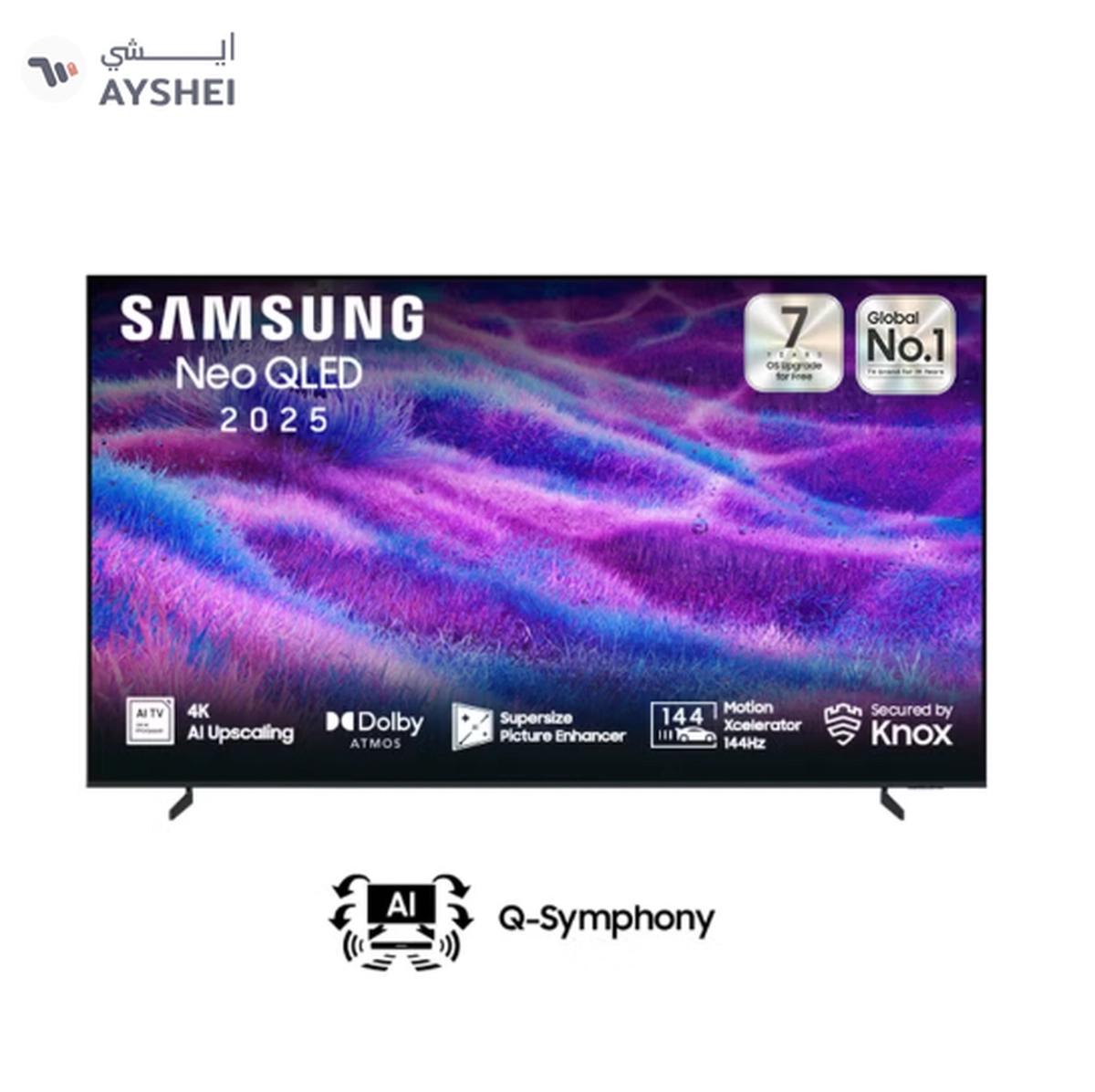 Samsung 100 Inch NEO QLED 4K TV, 4K AI Upscaling, 144Hz, Operating System Tizen, Secured By Knox, Dolby Atmos, Mini-LED, Model Year 2025, 2 Year Warranty - QA100QN80FUXSA Black-0-landscape