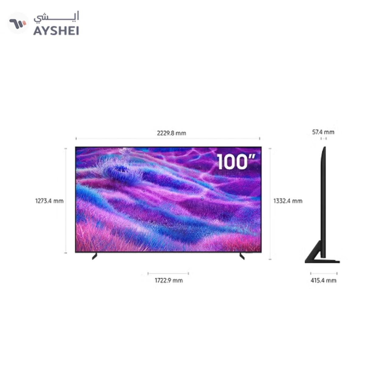 Samsung 100 Inch NEO QLED 4K TV, 4K AI Upscaling, 144Hz, Operating System Tizen, Secured By Knox, Dolby Atmos, Mini-LED, Model Year 2025, 2 Year Warranty - QA100QN80FUXSA Black-1-1