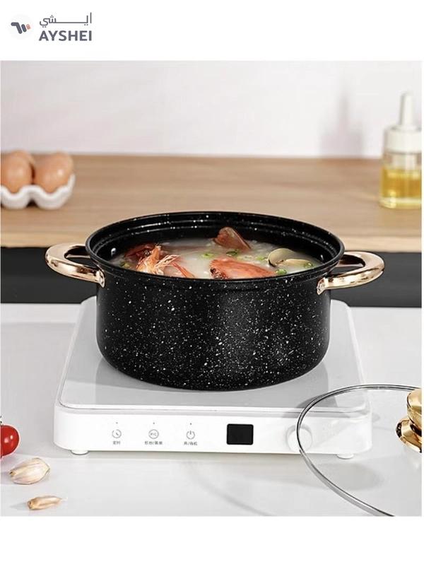 Generic Cookware Sets, soup Pots and fry Pans Set Non Stick , Kitchen Set, with 6 pcs of kitchen tools, Black