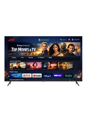 JVC 70 Inch Edgeless 4K UHD Android 14 Smart TV With Bluetooth, Web Browser, Dolby Audio LT-70N7105 Black