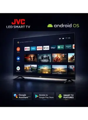 JVC 70 Inch Edgeless 4K UHD Android 14 Smart TV With Bluetooth, Web Browser, Dolby Audio LT-70N7105 Black