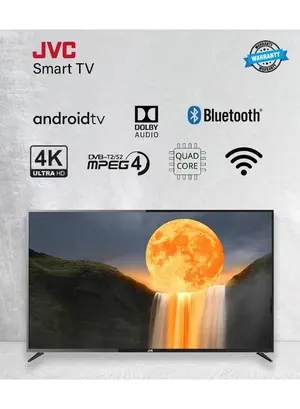 JVC 70 Inch Edgeless 4K UHD Android 14 Smart TV With Bluetooth, Web Browser, Dolby Audio LT-70N7105 Black