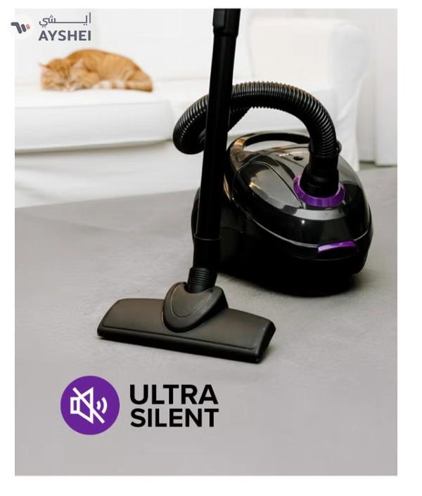 Olsenmark Vacuum Cleaner With Dust Bag 1400W OMVC1782, Powerful Suction, Dust Full Indicator,Dust Bag capacity 1.5L, Flexible Hose With Airflow On Handle, Pedal Switch And Auto-Rewinding Wire 1.5 L 1400 W OMVC1782 Black/Purple