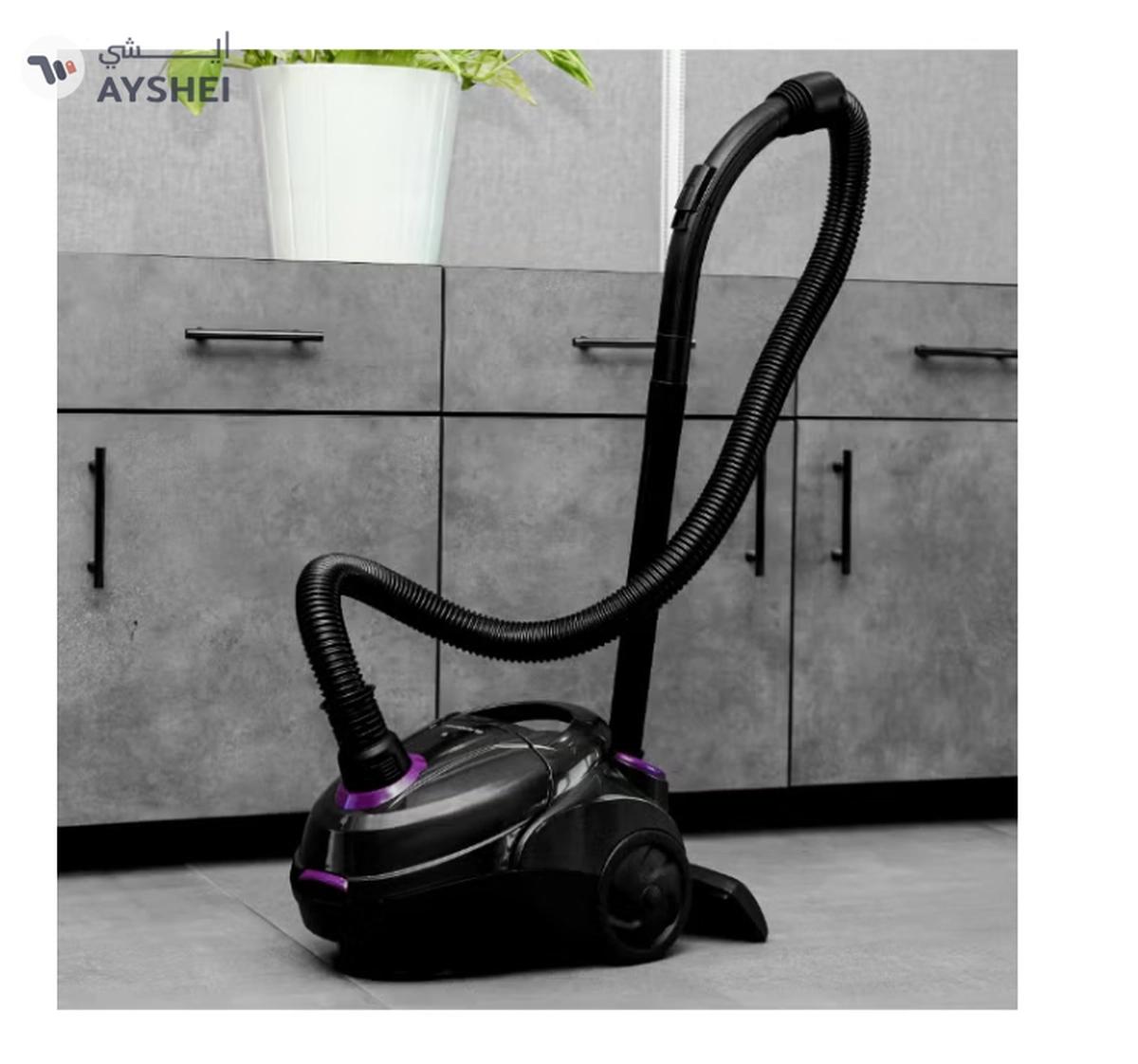 Olsenmark Vacuum Cleaner With Dust Bag 1400W OMVC1782, Powerful Suction, Dust Full Indicator,Dust Bag capacity 1.5L, Flexible Hose With Airflow On Handle, Pedal Switch And Auto-Rewinding Wire 1.5 L 1400 W OMVC1782 Black/Purple-5-5