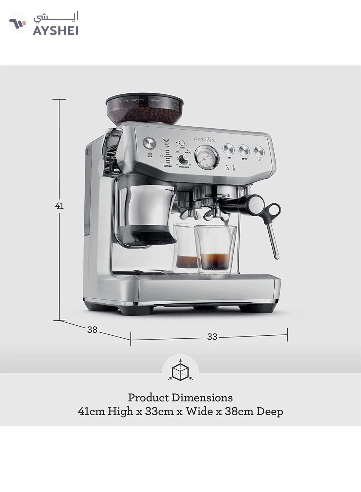 Breville The Barista Express Impress Coffee Maker 2.0 L 1850.0 W BES876SST Sea Salt-3-3