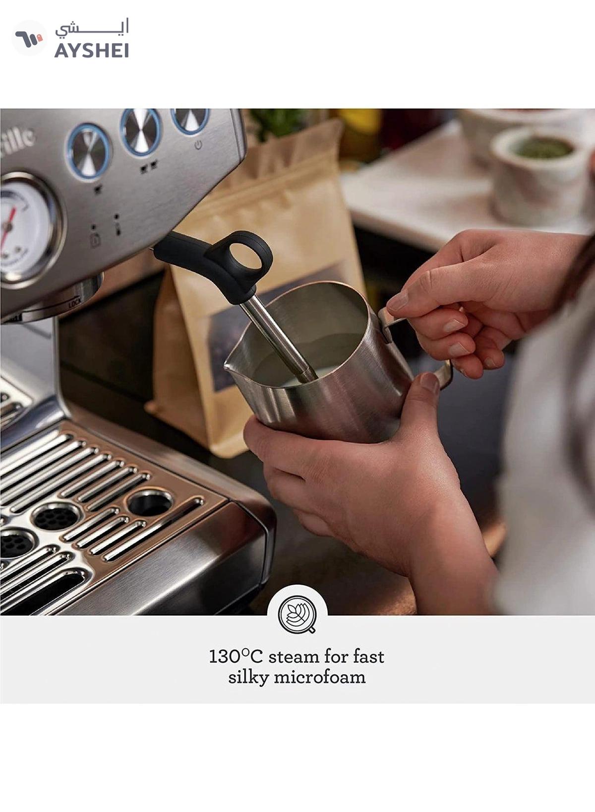 Breville The Barista Express Impress Coffee Maker 2.0 L 1850.0 W BES876SST Sea Salt-4-4