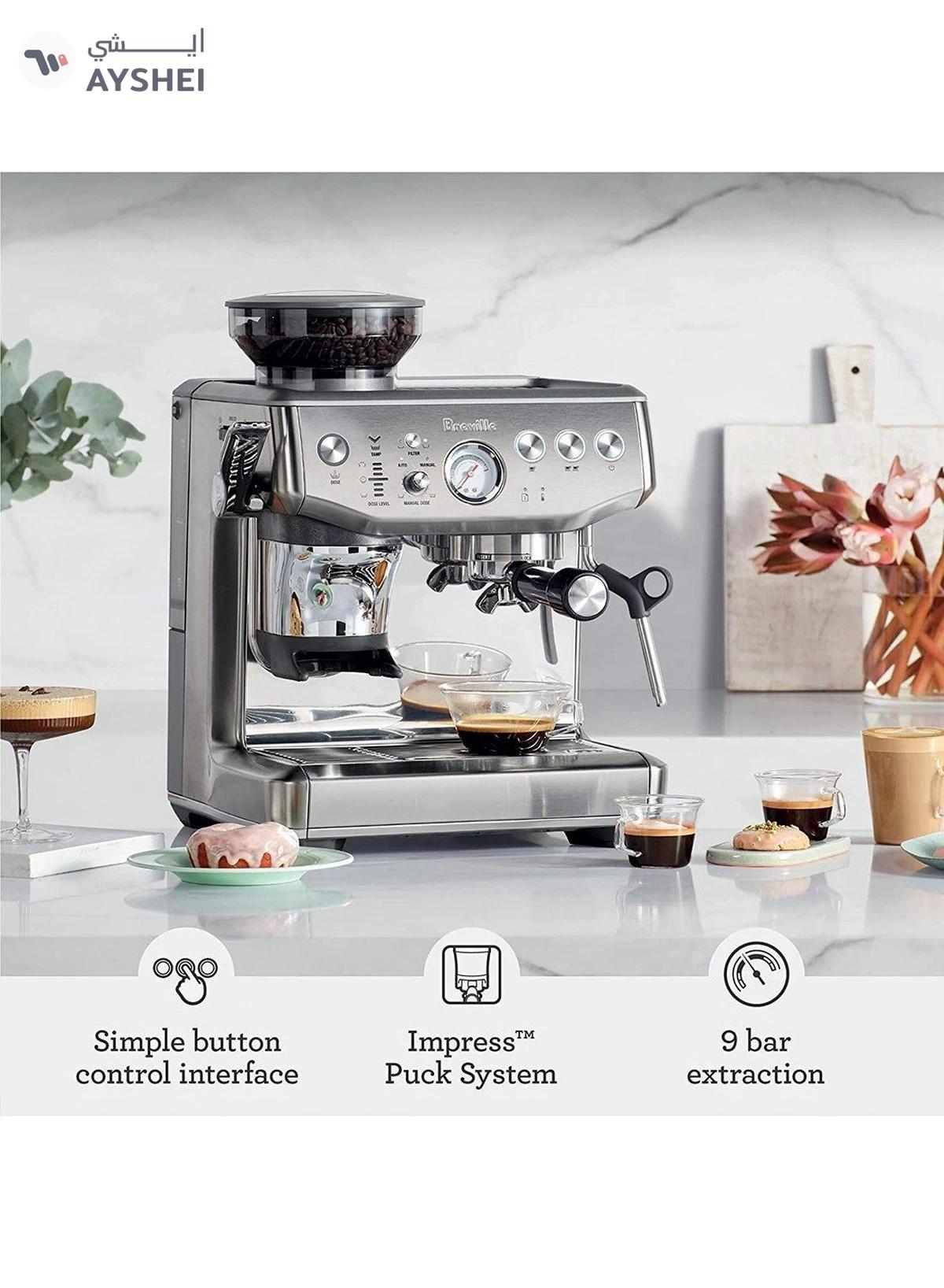 Breville The Barista Express Impress Coffee Maker 2.0 L 1850.0 W BES876SST Sea Salt-5-5