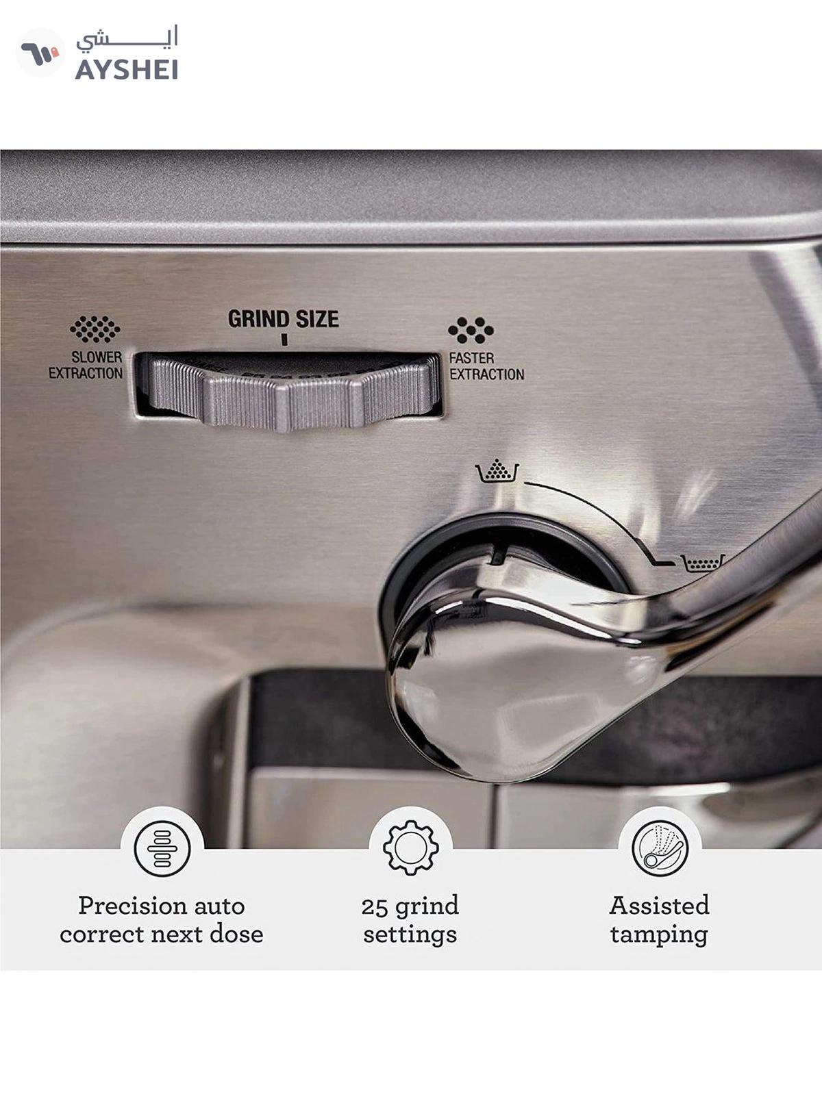 Breville The Barista Express Impress Coffee Maker 2.0 L 1850.0 W BES876SST Sea Salt-7-7