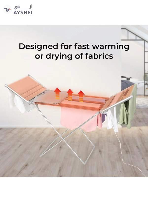 GEEPAS Electric Clothe Dryer Stand With Constant Temperature, Fast Drying, Collapse Save, Energy Saving, Foldable , Noiseless, Non Slip Feet, 15 Kg Load Capacity, One Integrated Structure, Cost Saving