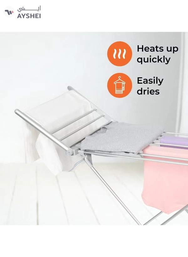 GEEPAS Electric Clothe Dryer Stand With Constant Temperature, Fast Drying, Collapse Save, Energy Saving, Foldable , Noiseless, Non Slip Feet, 15 Kg Load Capacity, One Integrated Structure, Cost Saving