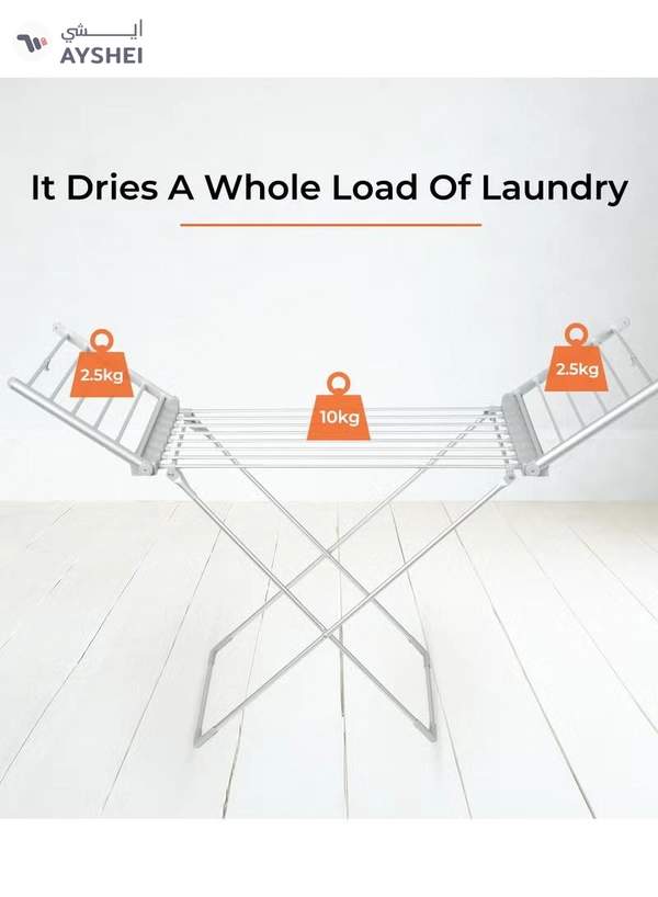 GEEPAS Electric Clothe Dryer Stand With Constant Temperature, Fast Drying, Collapse Save, Energy Saving, Foldable , Noiseless, Non Slip Feet, 15 Kg Load Capacity, One Integrated Structure, Cost Saving