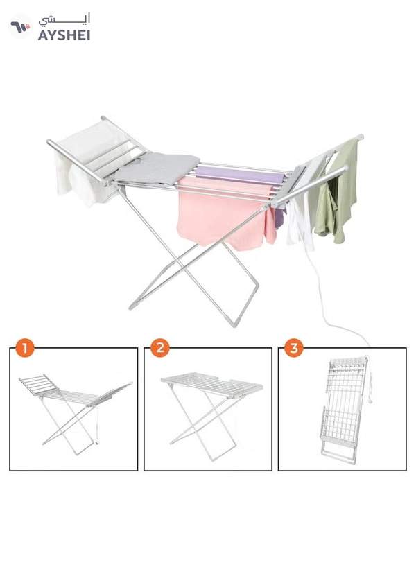 GEEPAS Electric Clothe Dryer Stand With Constant Temperature, Fast Drying, Collapse Save, Energy Saving, Foldable , Noiseless, Non Slip Feet, 15 Kg Load Capacity, One Integrated Structure, Cost Saving