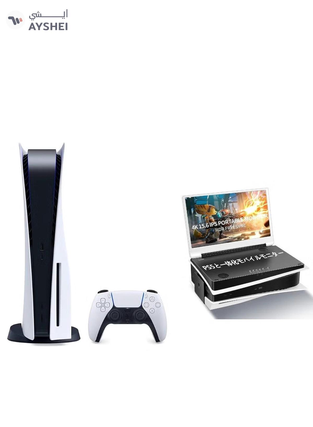 Sony PlayStation 5 Console (Disc Version) + G-STORY 15.6" Inch IPS 4k 60Hz Portable Monitor-0-portrait