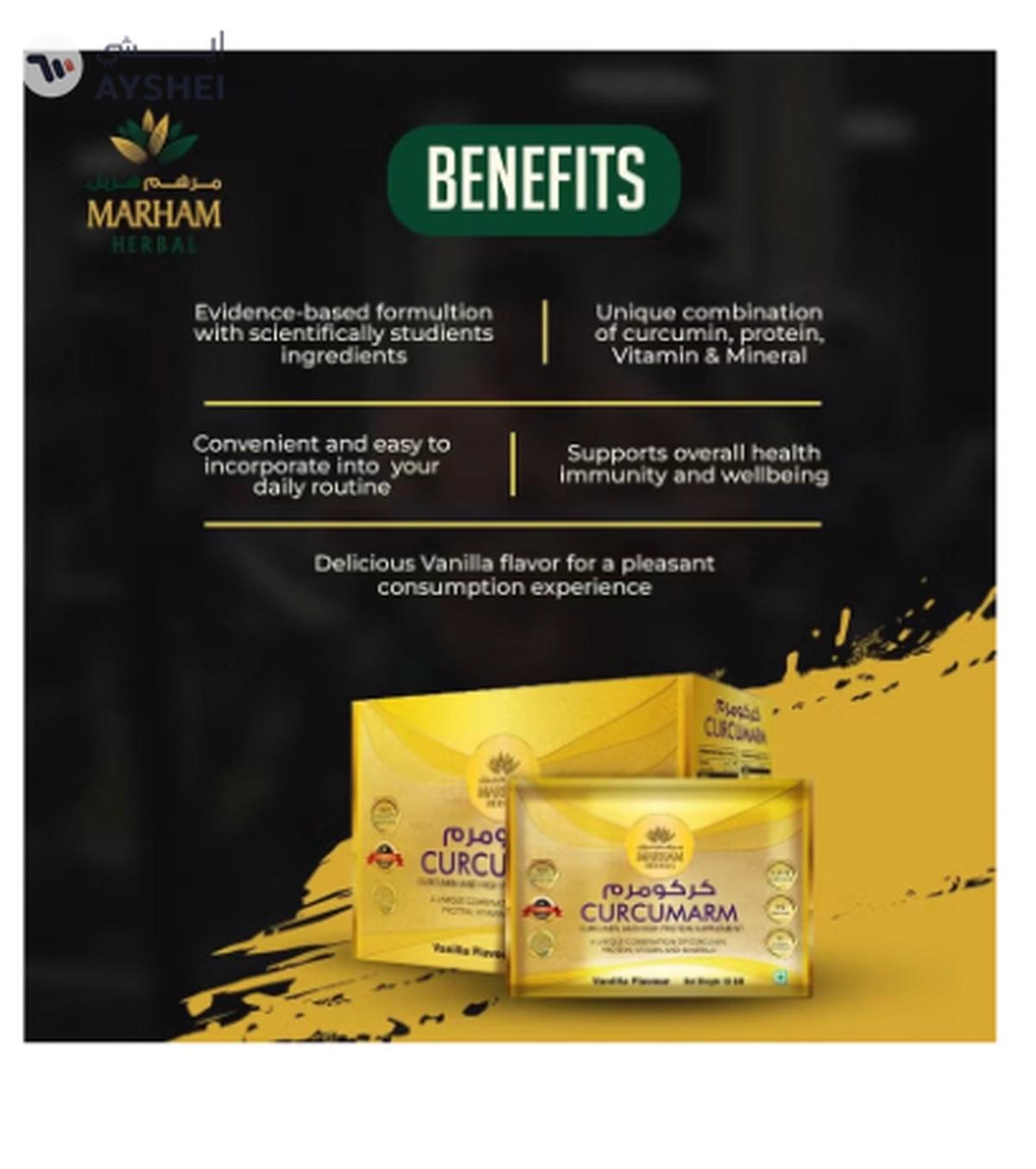 MARHAM HERBAL Curcumarm Sachet: Curcumin and High Protein Supplement-1-portrait