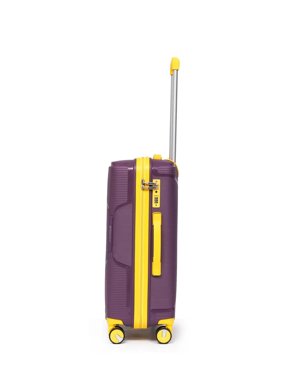 British Tourister 3 Piece Polypropylene Hard side Luggage Set with TSA Lock | Lightweight Spinner Suitcases with 360° Wheels | Durable Trolley Bags for Secure Travel (Small, Medium, Large) – Purple-1-1