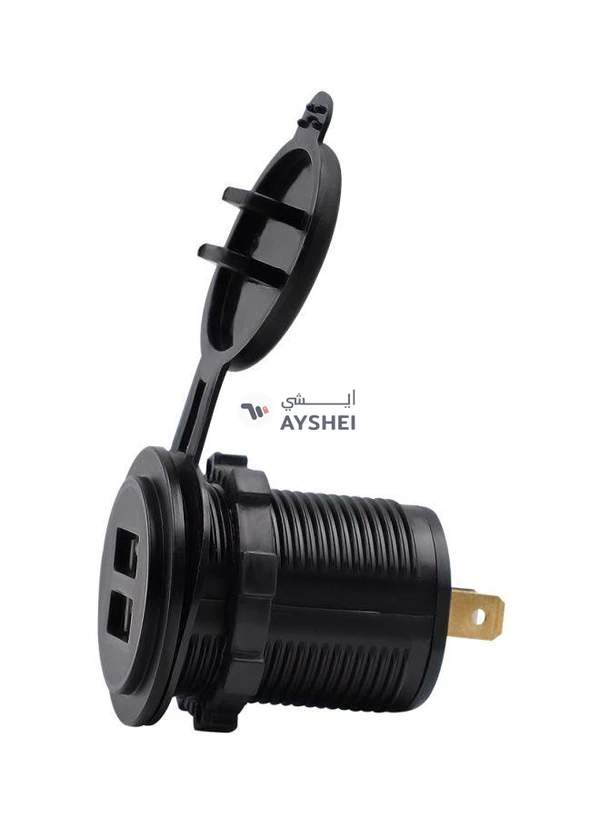 Generic Dual USB Car Charger With Aperture Black