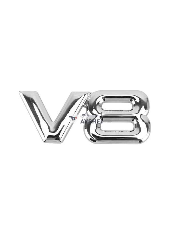 Generic V8 Connect Shape Car Metal Body Decorative Sticker