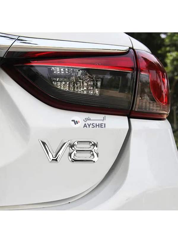Generic V8 Connect Shape Car Metal Body Decorative Sticker