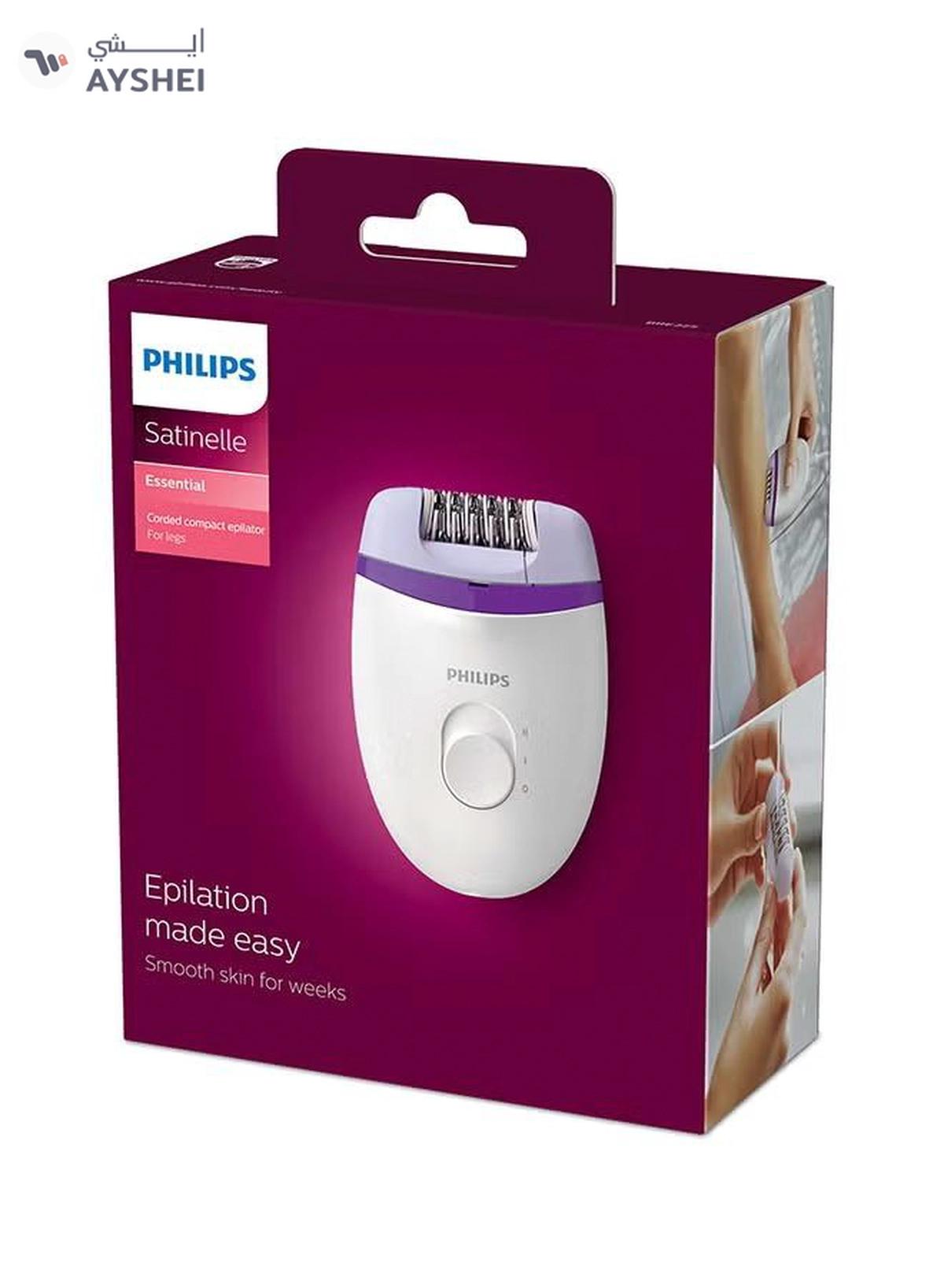 Philips Satinelle Essential Corded Compact Epilator BRE225/01 White/Purple 300grams-0-portrait