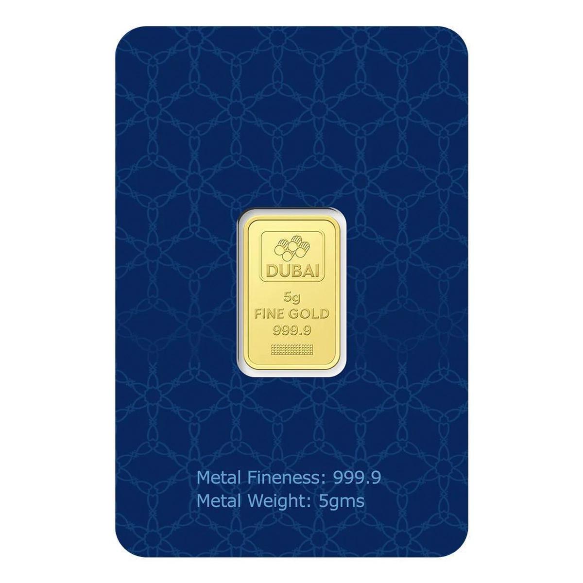 Dubai Gold 5 Grams Pure 999.9 Fine Gold Bar-1-1