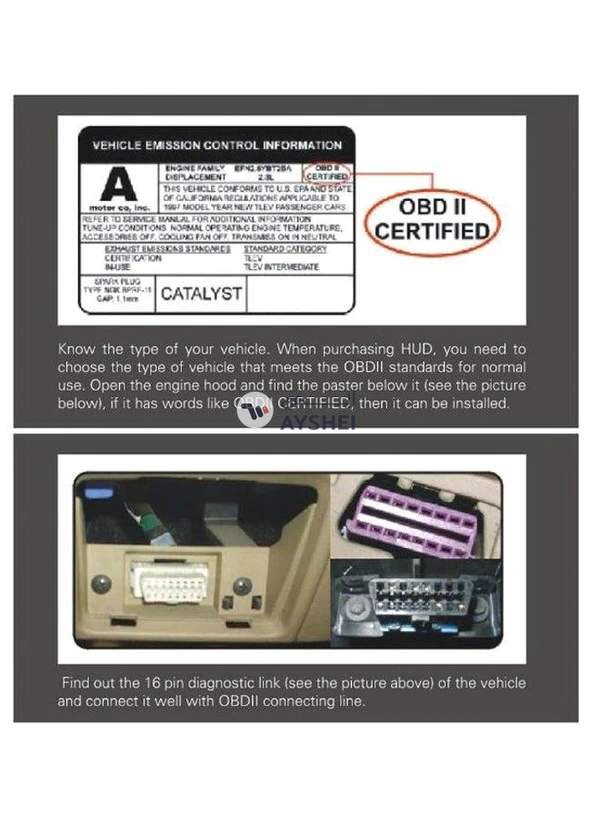 Generic Car Headup Display With OBD 2 Interface