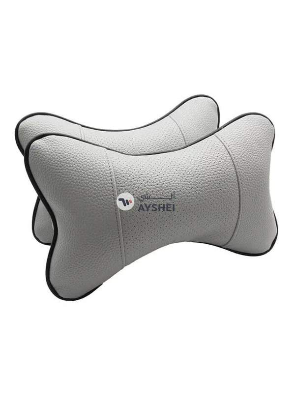 Generic 2-Piece Leather Car Neck Pillow