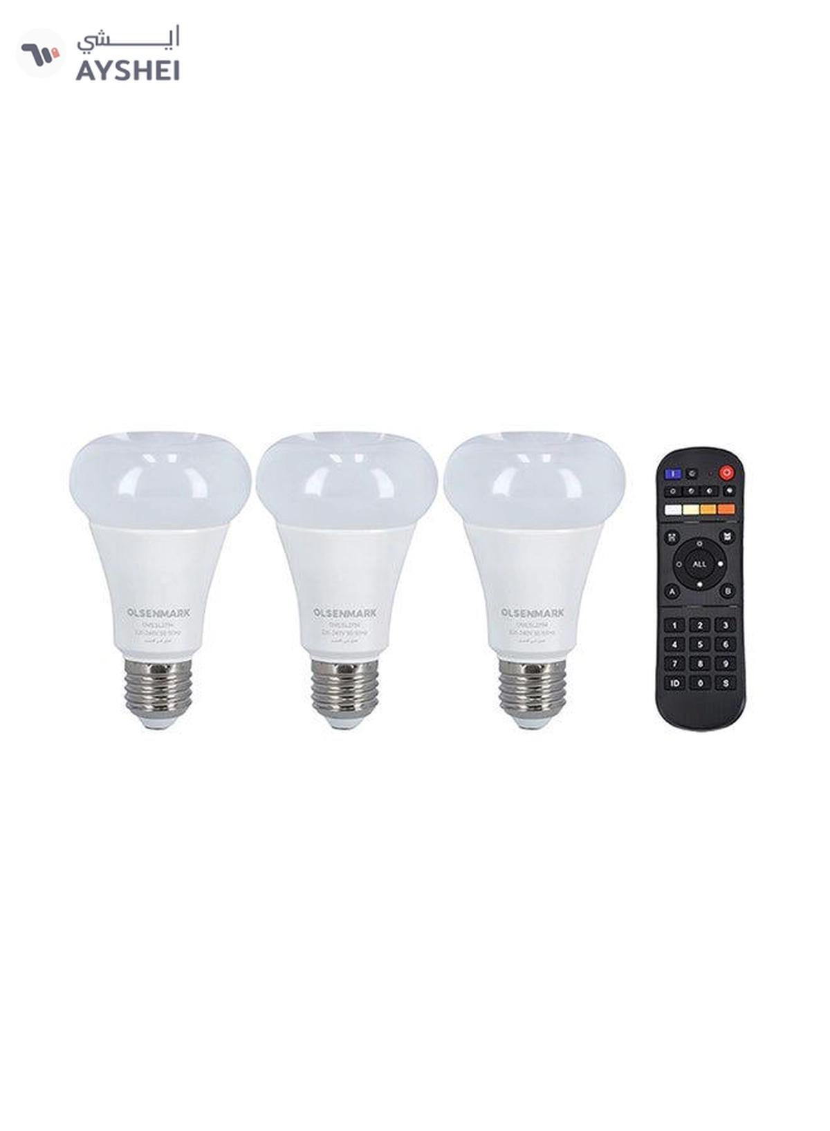 Olsenmark 3-Piece Smart LED Light Bulb With Remote White-0-portrait