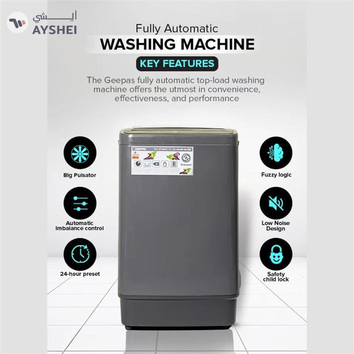 GEEPAS 6 KG Fully Automatic Washing Machine| Top Load Equipped with Big Pulsator-0-portrait