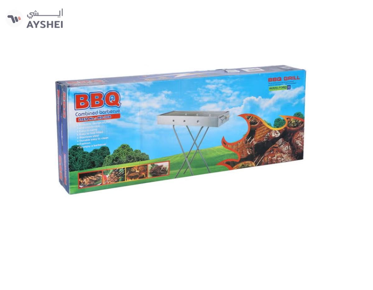 Royalford RF10366 Foldable Stainless Steel BBQ Stand with Grill| Portable Charcoal Barbecue |Large Cooking Surface| Heat-Resistant & Easy to Carry for Camping, Picnic etc-6-6