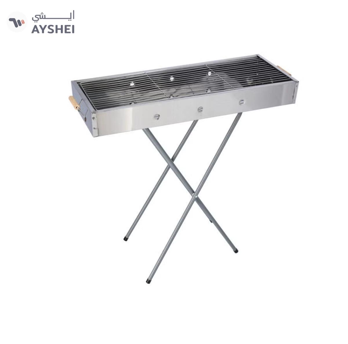 Royalford RF10366 Foldable Stainless Steel BBQ Stand with Grill| Portable Charcoal Barbecue |Large Cooking Surface| Heat-Resistant & Easy to Carry for Camping, Picnic etc-3-3