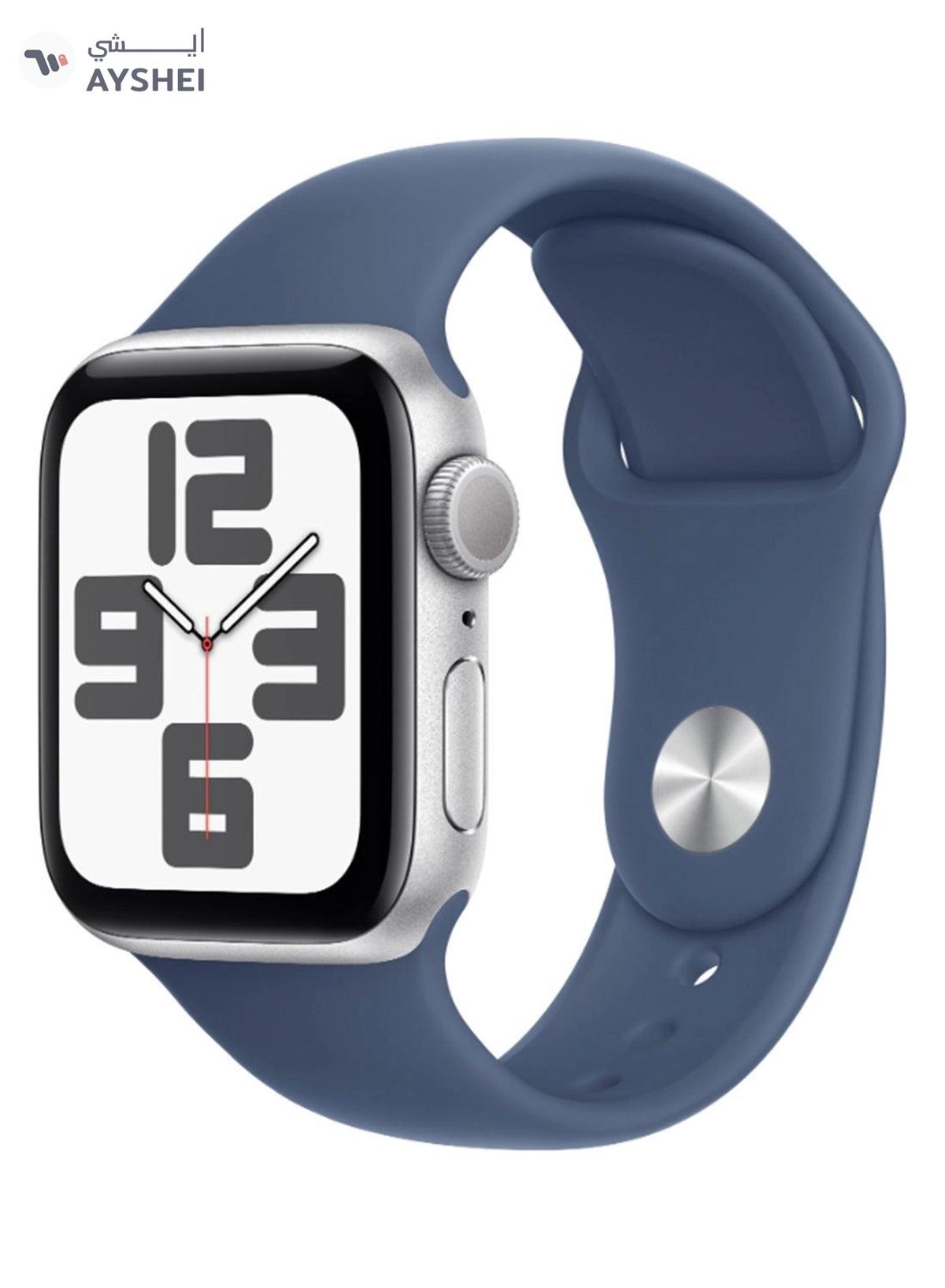 Apple Watch SE (2024) GPS 40mm Silver Aluminium Case With Denim Sport Band-0-0