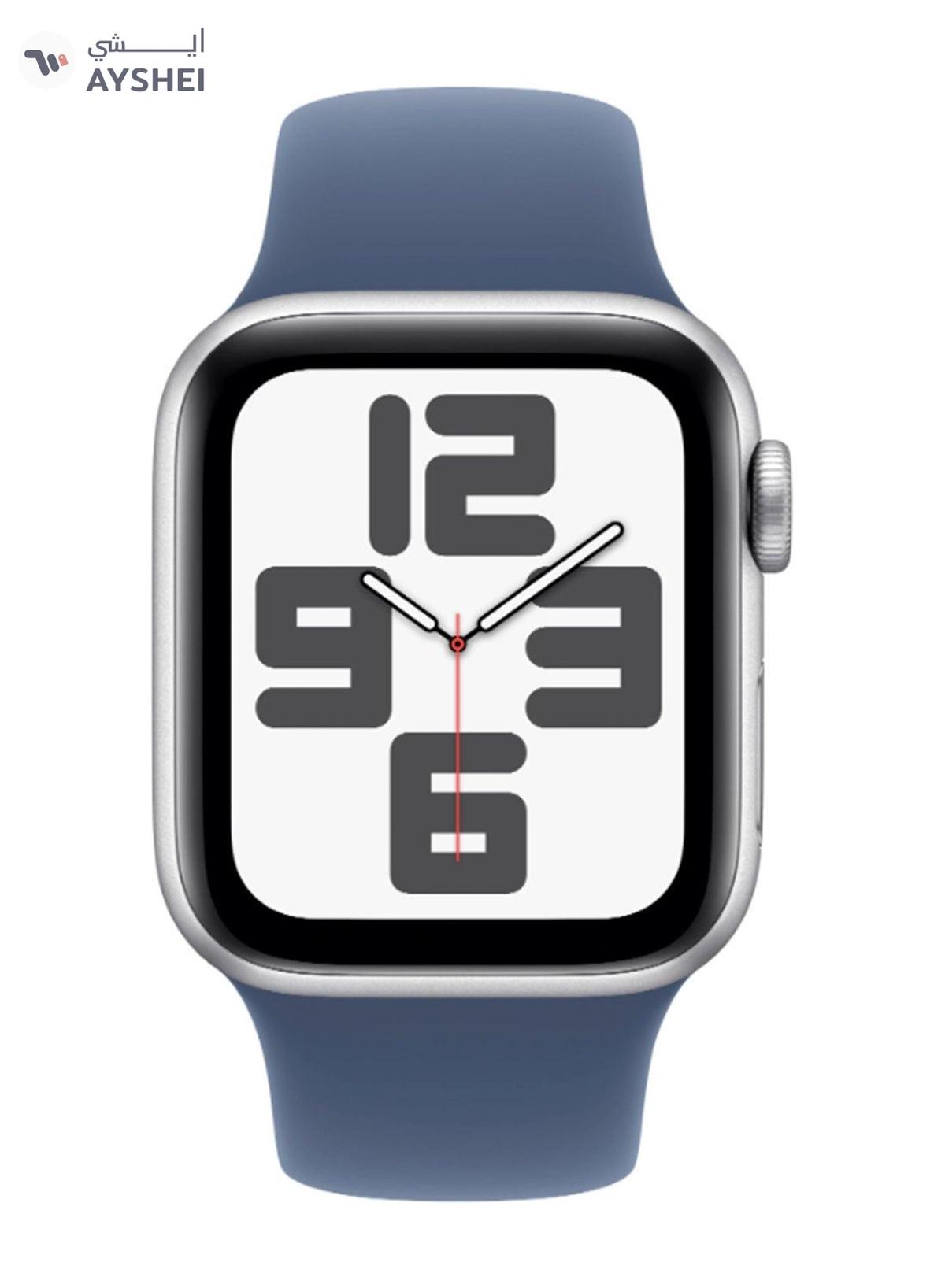 Apple Watch SE (2024) GPS 40mm Silver Aluminium Case With Denim Sport Band-1-1