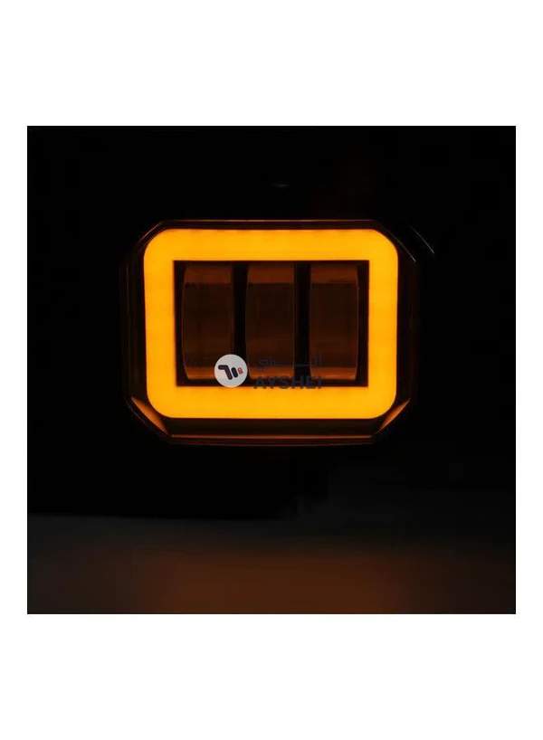 Generic 2-Piece Waterproof Square LED Angel Eye Fog Light