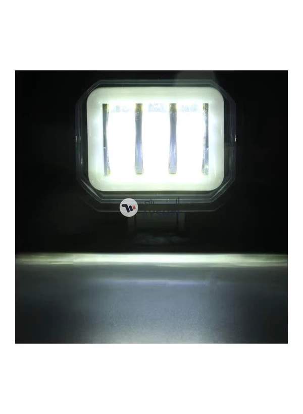 Generic 2-Piece Waterproof Square LED Angel Eye Fog Light