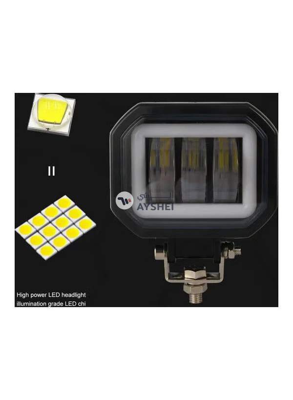 Generic 2-Piece Waterproof Square LED Angel Eye Fog Light