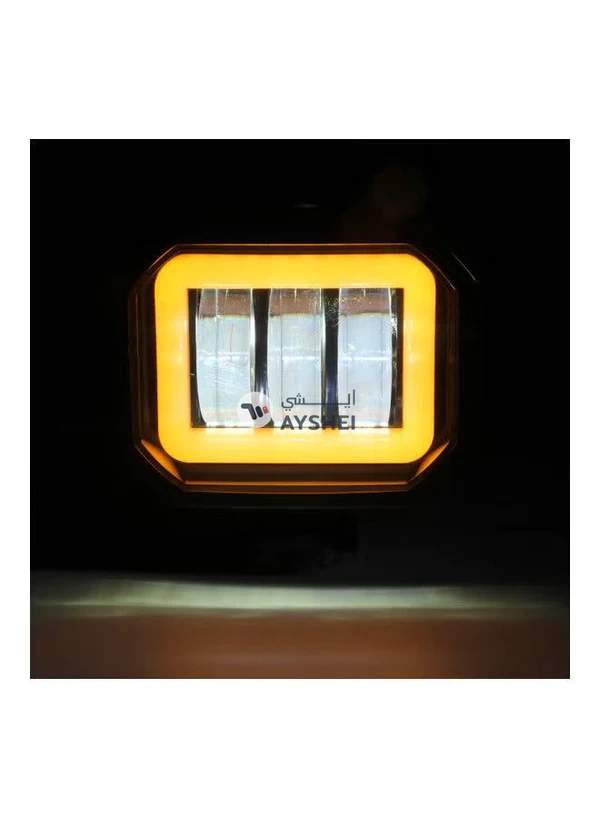 Generic 2-Piece Waterproof Square LED Angel Eye Fog Light