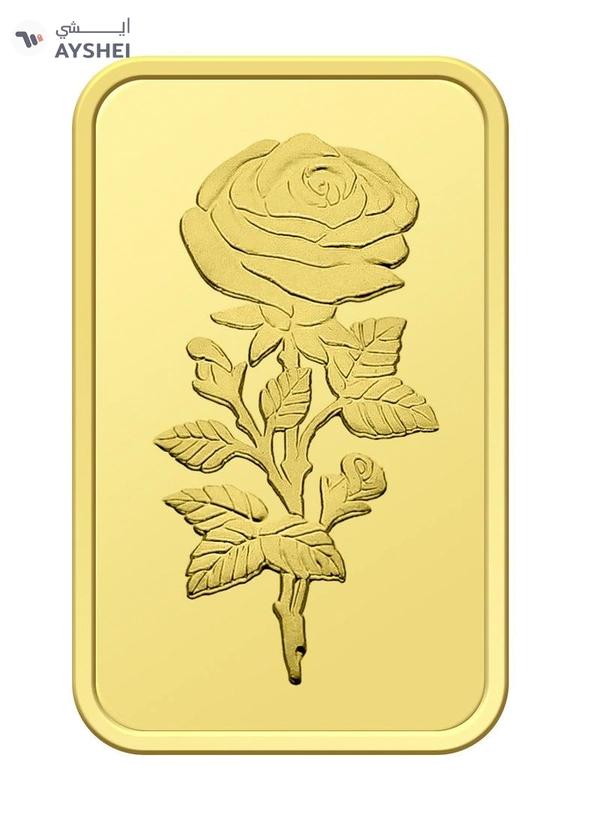 50g Pure 999.9 Fine Gold Bar 24KT Dubai with Flower Design - 50 Grams