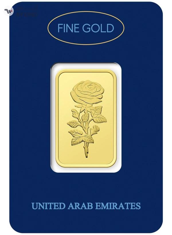 50g Pure 999.9 Fine Gold Bar 24KT Dubai with Flower Design - 50 Grams