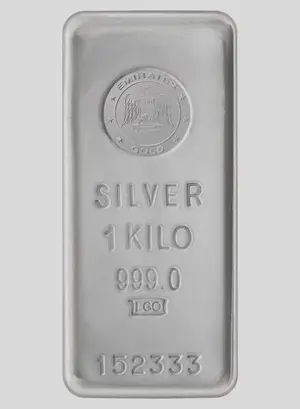 Emirates 1kg Pure Silver Bar 999 - 1 Kilogram - Variable Design