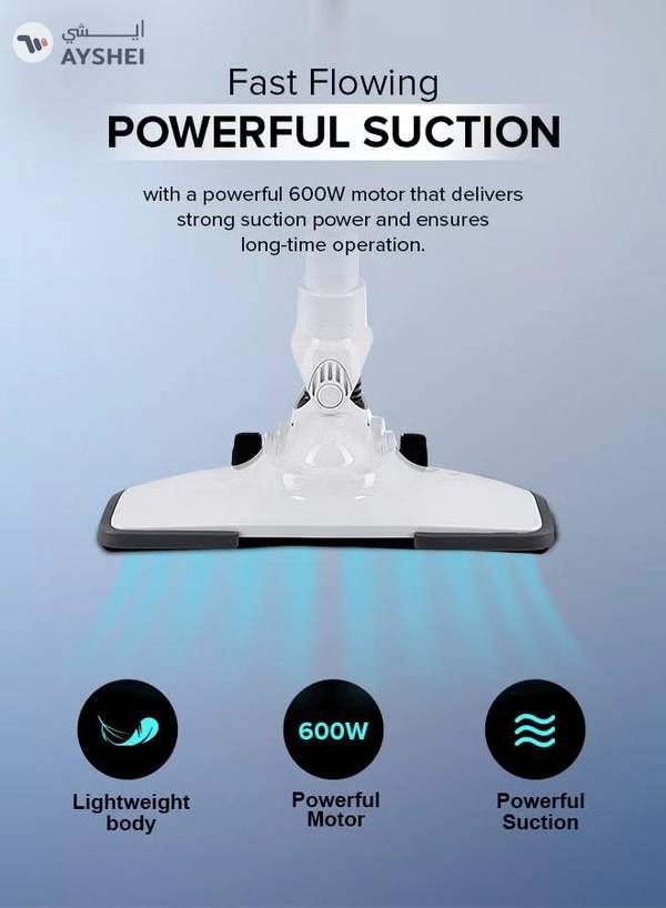 GEEPAS Stick & Handheld Vacuum Cleaner, HEPA Filter, Handheld & Stick, 0.9L Dust Bag Capacity, 600W Powerful Motor, Transparent Dust Cup for Easy Check, Lightweight Body & Low Noise 0.9 L 600 W GVC2596N White